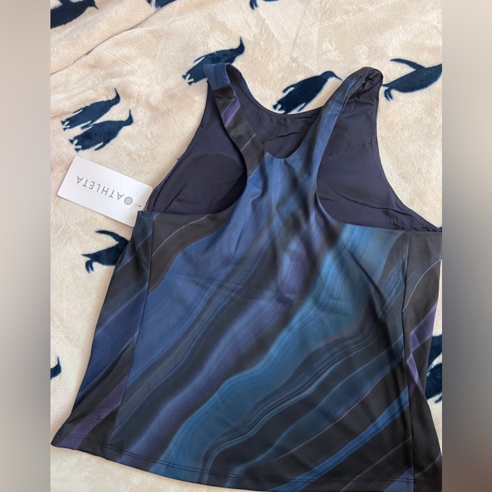 Athleta Blue and Black Women's bra Top NWT